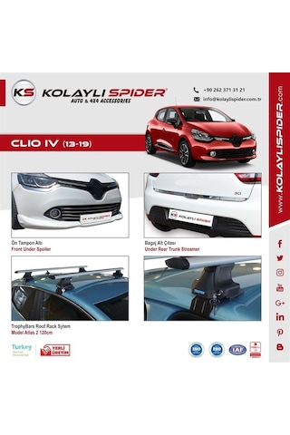 Renault Clio 4 Yan Kapı Çıtası 4 Prç Krom   2013-2019