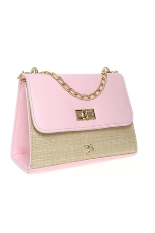 Fabrika Pembe 13x19x8 Kadın Omuz Çantası Mini-makaron Pembe Sarı