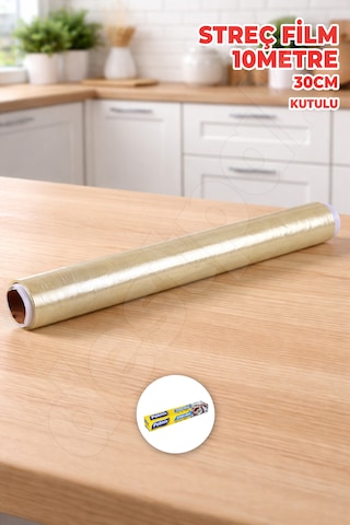 Kutulu Streç Film - 10 Metre - 30cm Gıdayla Temasa Uyumlu - Ekstra Elastik Kaliteli