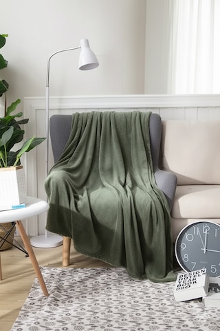 Peluş Tek Kişilik Battaniye Welsoft Battaniye Tv Battaniyesi Polar Battaniye Süper Yumuşak Haki