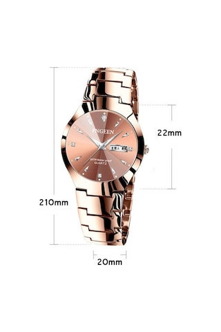 Sones Skmeı 1739 Elmas Roma Rakamlı Yuvarlak Kadranlı Kuvars Saat Altın