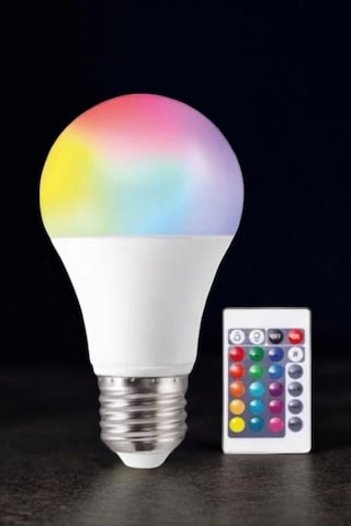 Renk Değiştirebilen Rgb Işıklı Led Ampul A+enerji 15 Watt Led Işık Çok Renkli