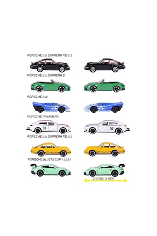 Majorette Porsche Motorsport Premium Araçlar - Porsche 911 Carrera Rs 2.7 Sarı 2100002