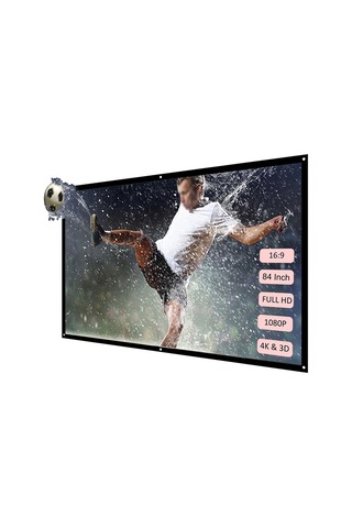 Springsun H84 84'' Taşınabilir Projektör Ekranı Hd 16:9 Beyaz Dacron 84 İnç Diyagonal Video Projeksiyon Ekranı Katlanabilir