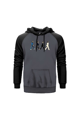 The Beatles Abbey Road Cartoon Gri Renk Reglan Kol Sweatshirt Gri