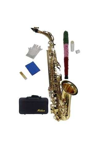 Midex Sf-8000 Gold Profesyonel Alto Saksafon Çanta ve Aksesuar Da