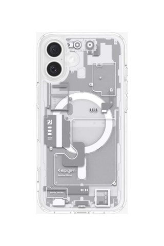 Spigen Apple Uyumlu iPhone 16 Plus İle Kılıf Ultra Hybrid Magfit Magsafe Özellikli Zero One White Şeffaf