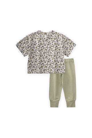 Cigit Desenli T-shırt Takım 1-7 Yaş Ekru Ekru