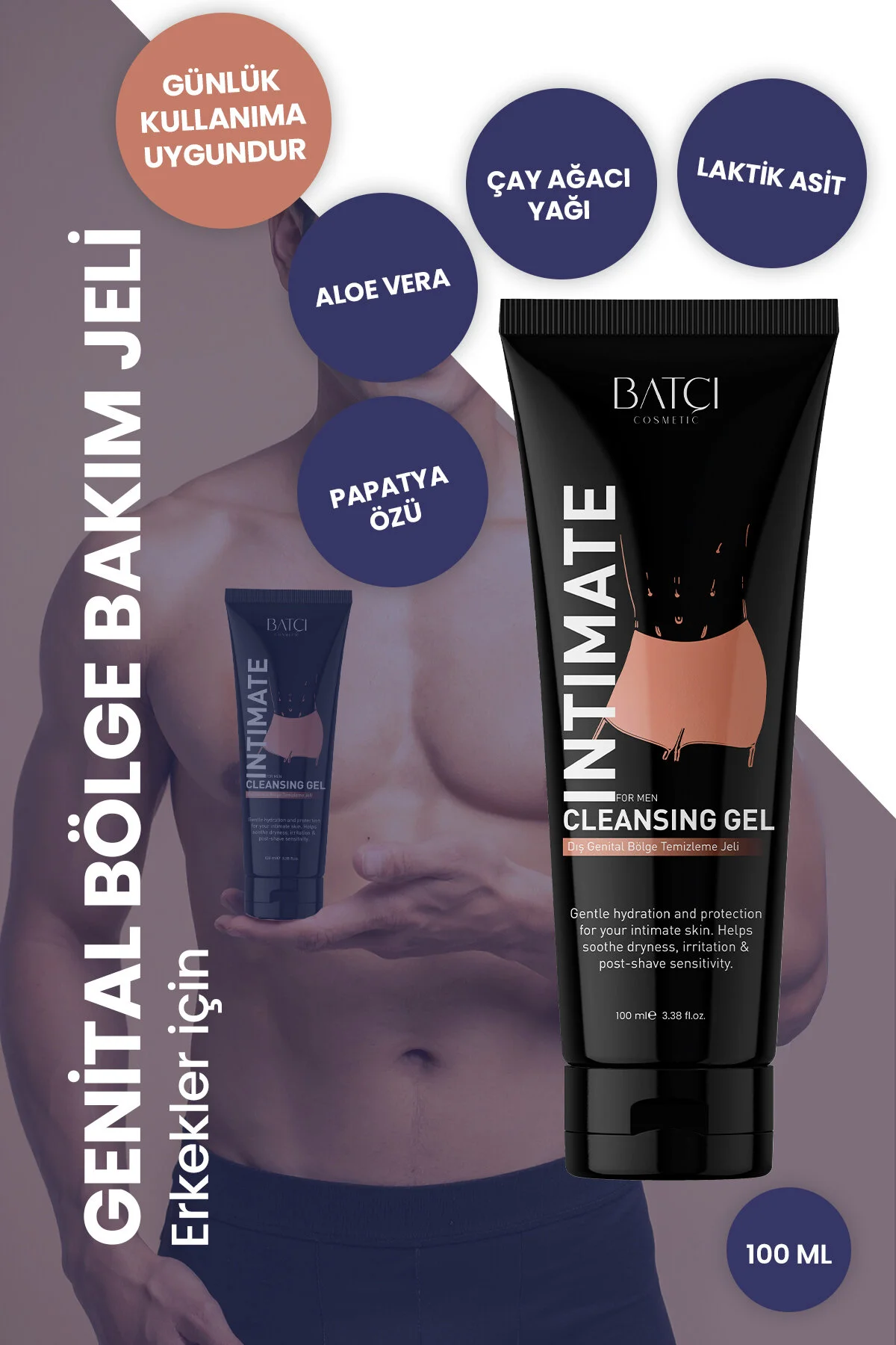 Erkekler Için Genital Bölge Arındırıcı, Beyazlatıcı Ve Onarıcıtemizleme Jeli 100 Ml