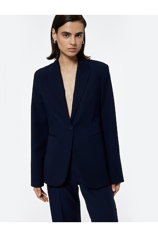 Koton Krep Kumaş Astarlı Düğmeli Uzun Kollu Kruvaze Blazer Ceket Lacivert 6wak50044uw Lacivert