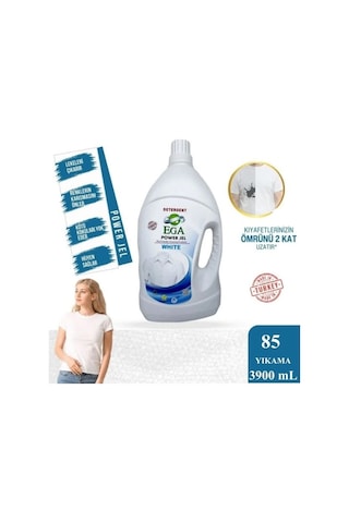 Ega Kimya Power Jel Beyaz Sıvı Yıkama Deterjanı 2 x 3900 ML