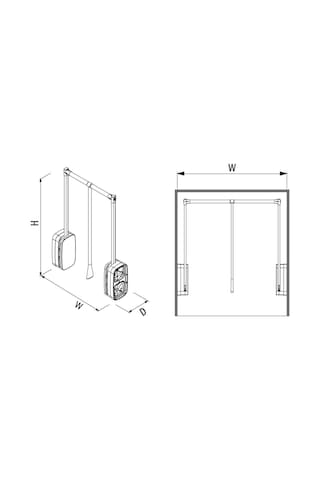 Starax Gardırop Asansörü 12 Kg Beyaz W: 600-850mm S-6011-w Çok Renkli