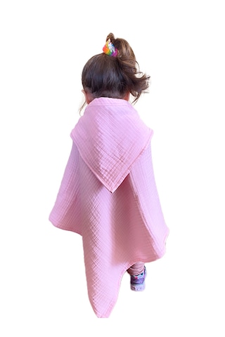 Joyous Mom Kids Organik Muslin Banyo Kese Ve Havlu Seti Pembe