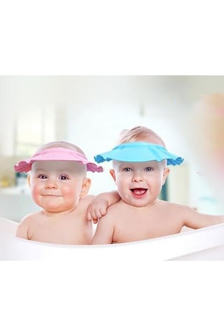 Bebekler Ve Çocuklar İçin Banyo Duş Şapkası Mavi - Pembe