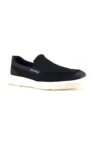 King Paolo F1182 Erkek Ss Loafer Keten Ayakkabı Vegan Siyah-oxi Sy