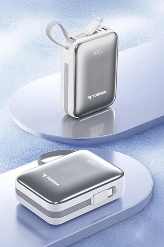 Özel Seri Enerji Kaynağı Kullanışlı Şarj Trm-1028 Beyaz 20000 Mah Type-c Lightning Powerbank Çok Renkli