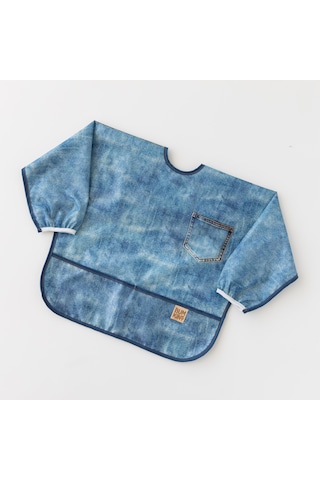 Bumkins X Roamio Uzun Kollu Önlük 6-24 Ay - Vintage Denim Mavi