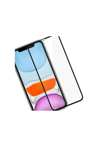 Apple Uyumlu   iPhone 11 Siyah 5D Tam Kaplayan Ekran Koruyucu Cam