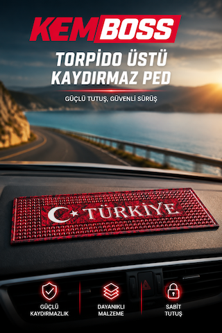 Torpido Üstü Kaydırmaz Ped - Araç İçi Kaydırmaz Mat Telefon Anahtar Gözlük Tutucu Torpido Aksesuarı 1 Adet