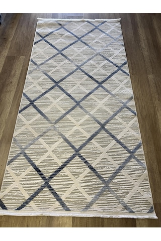 Hoom Rugs Moda 1097 Mavi Yün Tuşeli Akrilik Antibakteriyel Modern Halı Mavi