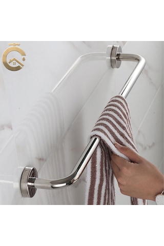 Q19 60 Cm Paslanmaz Parlak Banyo Wc Küvet Yanı Bedensel Engelli Tutunma Barı Tutamak Parlak Krom