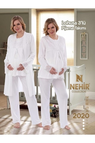 Nehir 2020 Hamile Lohusa Pijama Sabahlık 3lü Takım 001