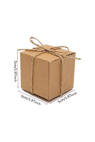 Novahub 50 Adet Vintage Kahverengi Kraft Düğün Favor Kutusu, Yıldönümü Ve Partiler İçin