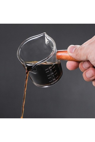 Suntek Barista Süt Barı Için Ahşap Saplı Şeffaf Çift B