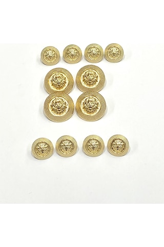 Blazer Ceket Düğmesi Takımı 4+8 / Aslan Model / Altın Sarısı