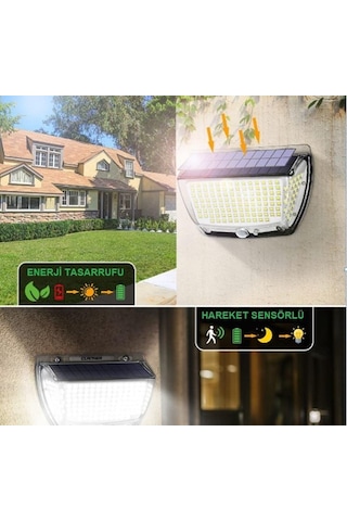 Upway 160 Led Yansımalı Yeni Model Solar Güneş Enerjili Sensörlü Lamba