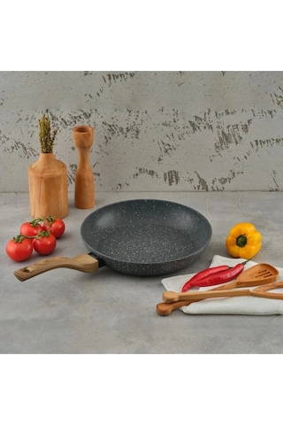 Leydi Marble Natura Granit Tava 26 Cm Gri