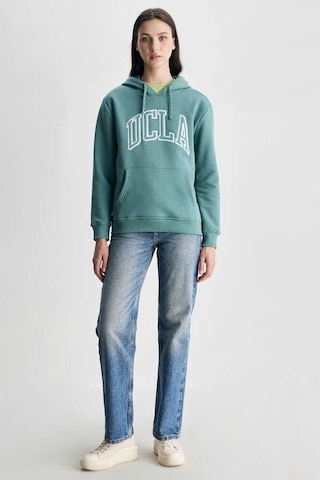 Ucla Rıley Yeşil Kapüşonlu Nakışlı Standard Fit Kadın Sweatshirt Yeşil