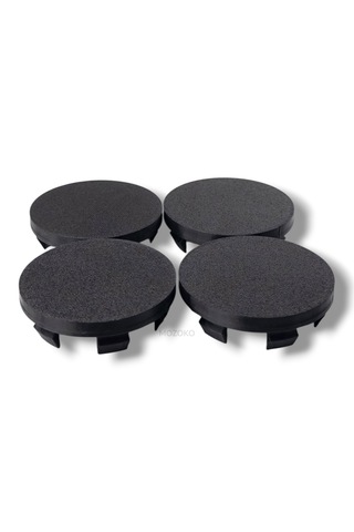 4'lü Set 56 Mm Dış Çap 52 Mm İç Çap Siyah Logosuz Jant Göbeği Kapağı