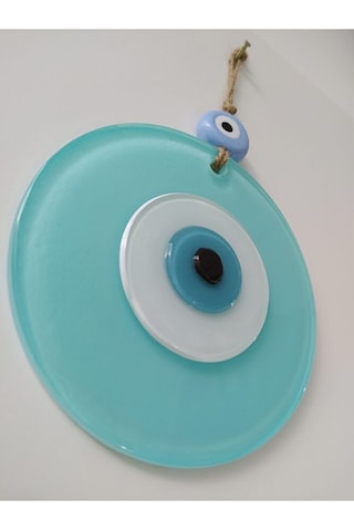Cam Göbeği Büyük Cam Nazar Boncuğu 12 Cm El Yapımı Duvar Dekoru