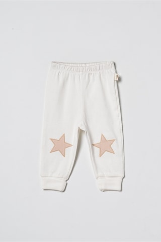 Babycosy Organic Wear %100 Organik Pamuk,2 Li Bebek Alt Pijama Seti,yıldız Detaylı,bebek Ve Yenidoğan Serisi Ekru-taş