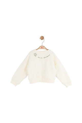Kız Çocuk Magnet Sweat Nk-39601 Krem - Yeşil