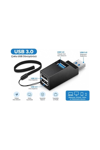 Pm-38399 3 Portlu Usb 3.0 Çoklu Dönüştürücü Hub Çoklayıcı