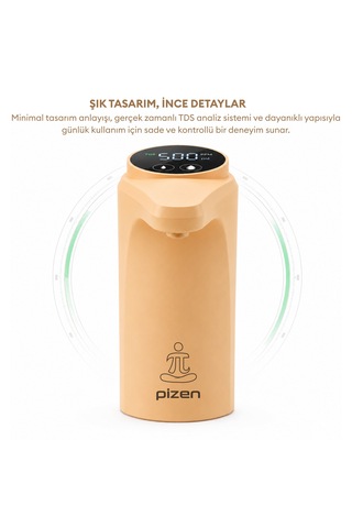 Pizen Flow Usb Şarjlı Otomatik Damacana Su Pompası Tds Ölçer 250ml 500ml 1l 2l Ölçü Özellikli Turuncu