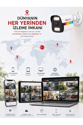 4 Lü Sesli Güvenlik Kamerası 5 Mp Gece Renkli Yüz Ve Araç Tanımalı Full Hd Kamera Sistemi