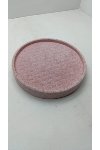 Silindir Model Süet Kumaş 20/20 Cm Batırmalı Pembe Küpe-piercing Tablası
