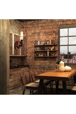 Riolight Bakır Eskitme Retro,vintage,rustik 1xe27 Duylu Tekli Metal Kafes Duvar Aplik Eskitme