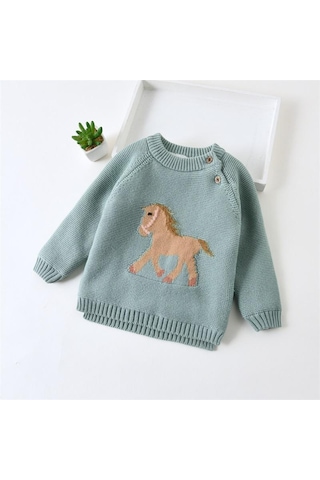 Pembe Çocuk Erkek Kız Kazak Elbise Bebek Yürümeye Başlayan Sıcak Kazak Mont Çocuk Karikatür Kalınlaşmak Yün Kazaklar Giyim Tops Pembe