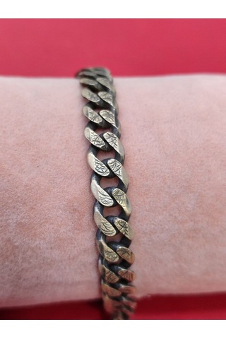 Modagümüşevi 925 Ayar Gümüş Özel Tasarım İthal Oksitli Çift Taraflı Gurmet Bileklik