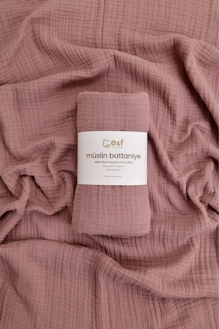 E&f Store 4 Katlı Organik Müslin Bebek Battaniyesi - Gül Kurusu Gülkurusu