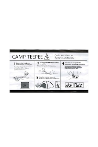 Artemis - Camp Teepee 2 Kişilik Manuel Kurulum Çadır Yeşil