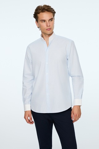 Morven Erkek A. Mavi Slim Fit Dik Yaka Gömlek 26mc004065311 A. Mavi