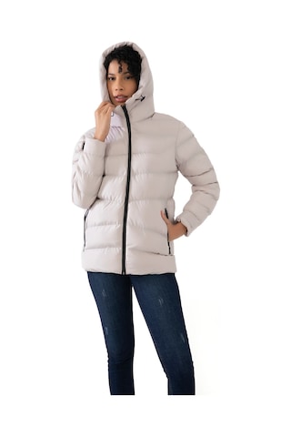 Kadın Taş Kapüşonlu Içi Polarlı Su Geçirmez Rüzgara Dayanıklı Şişme Mont & Kaban & Parka Taş