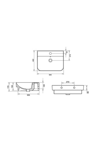 Turavit Luna Tezgah Üstü Lavabo 55 CM