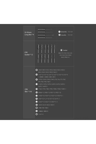 Geeksen 145 Parçalı Profesyonel Tornavida Uç Seti - Cr-v Çelik, Manyetik, Ev Ve Elektronik Onarım İçin Diğer