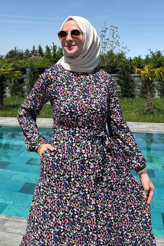 Rabia Şamlı Hale Elbise Siyah Normal